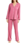 Eberjey Gisele Jersey Knit Pajamas In Raspberry/ivory
