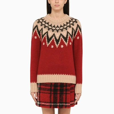 Polo Ralph Lauren Crew-neck Patterned-knit Jumper In Multicolor