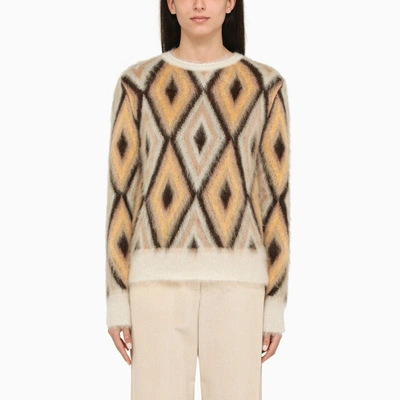 Etro Diamond-jacquard Round-neck Jumper In Multicolor