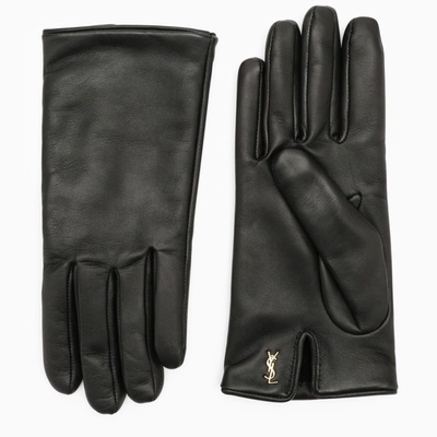 Saint Laurent Black Nappa Leather Gloves