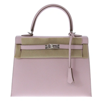 Hermes Hermès Kelly 25 Pink Leather Handbag ()