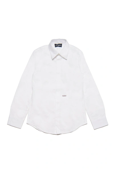 Dsquared2 Kids' Formal Poplin Shirt In White