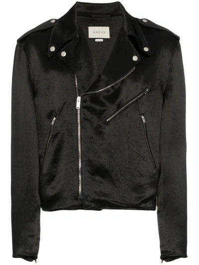 Gucci Guccy Japanese Acetate Biker Jacket In Black