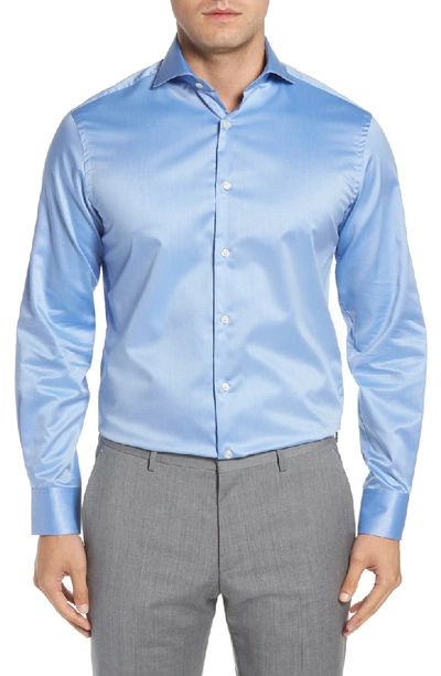 Ike Behar Regular Fit Solid Dress Shirt In Blue