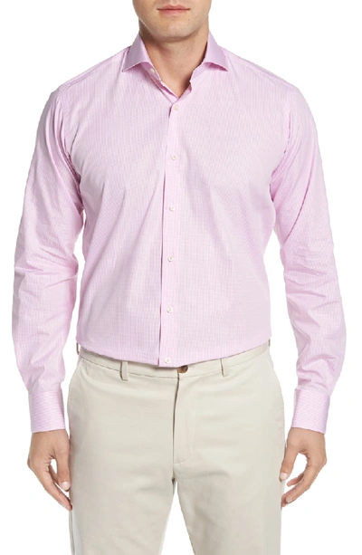 Ike Behar Regular Fit Check Dress Shirt In Pink