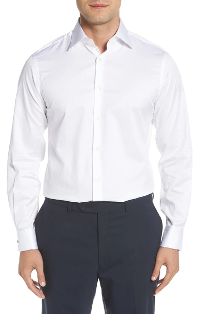 Ike Behar Regular Fit Solid Dress Shirt In White
