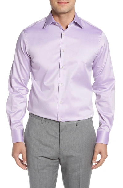 Ike Behar Classic Fit Solid Dress Shirt In Purple