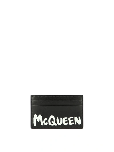 Alexander Mcqueen Alexander Mc Queen Mc Queen Graffiti Card Holder In Black
