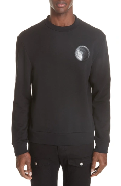 Versace Logo Patch Sweatshirt In Black