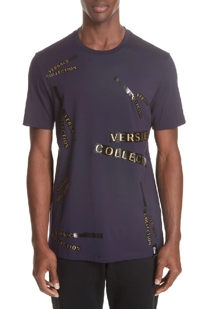 Versace Allover Print T-shirt In Purple