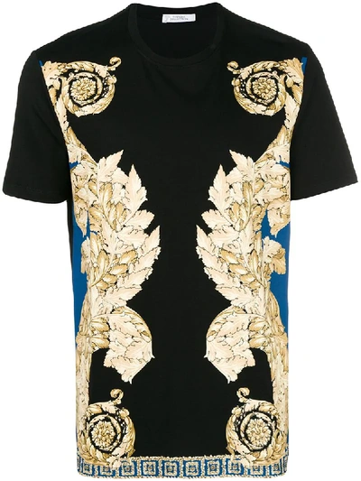 Versace Baroque Graphic T-shirt In Blue