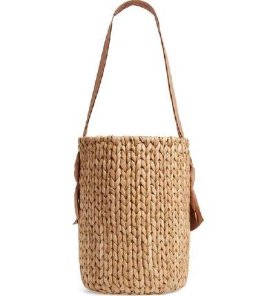 Pamela Munson Isla Bahia Basket Shoulder Bag - Beige In Khaki