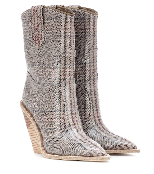 fendi plaid cowboy boots