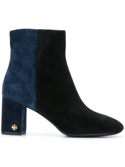 Tory Burch Perfect Black And Navy Brooke 70mm Booties In Black/perfect Navy