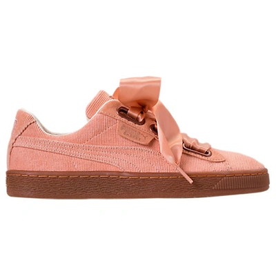 Puma Women's Basket Heart Casual Shoes, Pink/orange