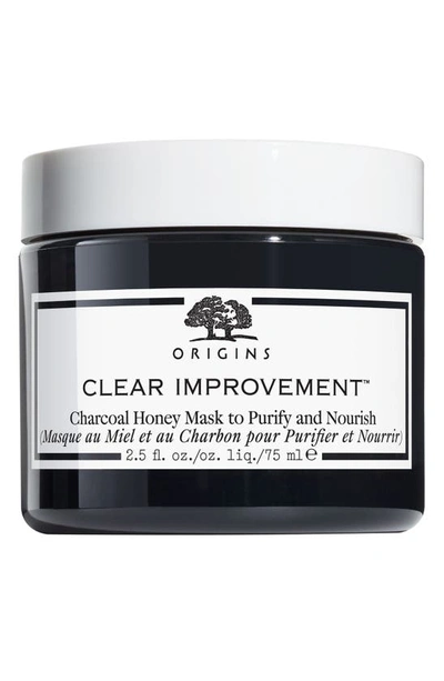 Origins Clear Improvement&trade; Charcoal Honey Mask To Purify And Nourish 2.5 oz/ 75 ml In Grey,yellow