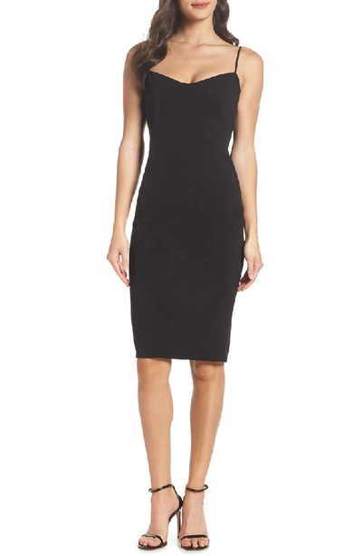 Katie May Fitted Drape Back Crepe Dress In Black