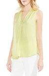 Vince Camuto Rumpled Satin Blouse In Mint Lime