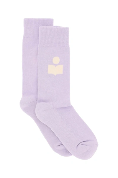Isabel Marant Logoed Socks In Purple