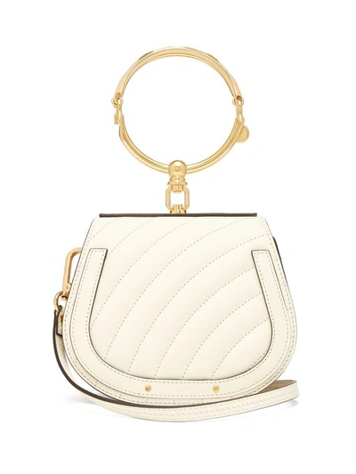 Chloé Nile Small Quilted-leather Cross-body Bag In White