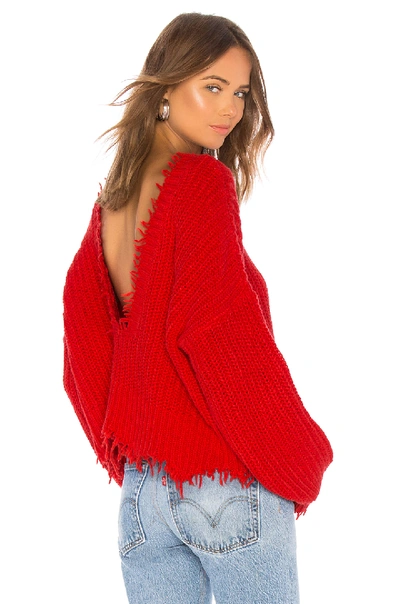 Wildfox Couture Palmetto Sweater In Red. In Hot Lipstick