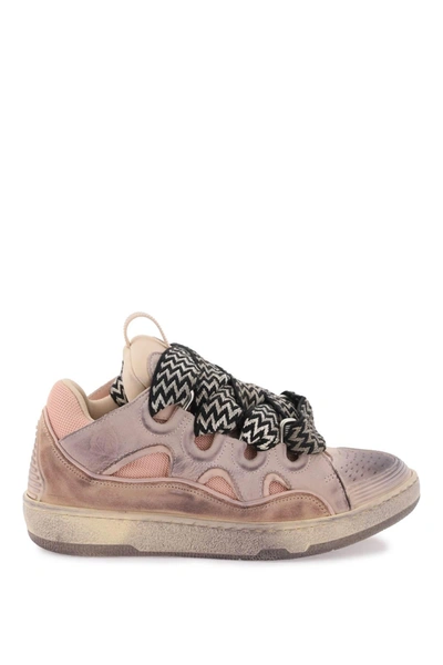 Lanvin Used Effect 'curb' Sneakers In Pink