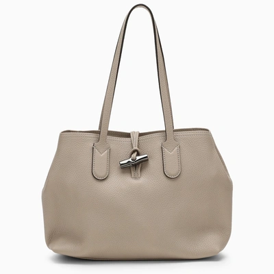 Longchamp Clay Leather Tote Bag In Neutral