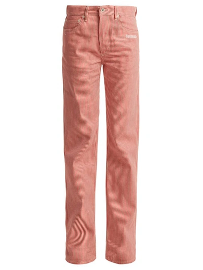 Off-white Pink Striped High-rise Straight Leg Jean