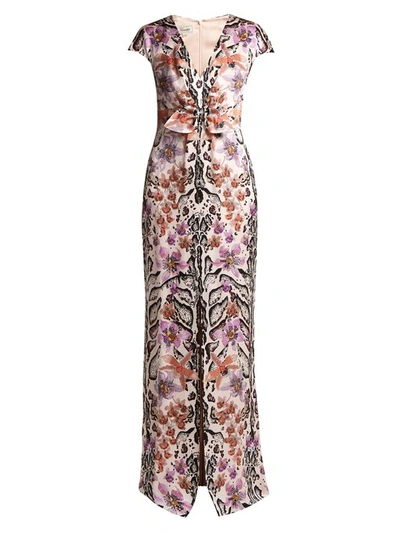 Temperley London Safari-print Silk Dress In Ivory