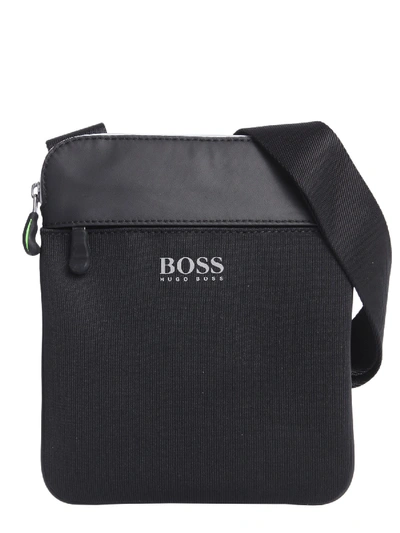 Hugo Boss Crossbody Bag With Rubberized Logo In Nero | ModeSens