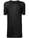 Rick Owens Round Collar T-shirt In Black