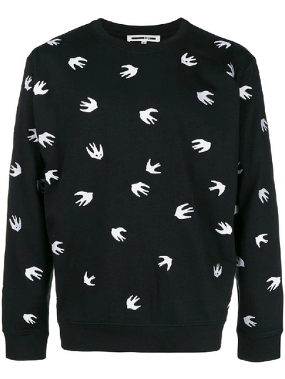 Mcq By Alexander Mcqueen Swallow Embroidered Sweater In Black