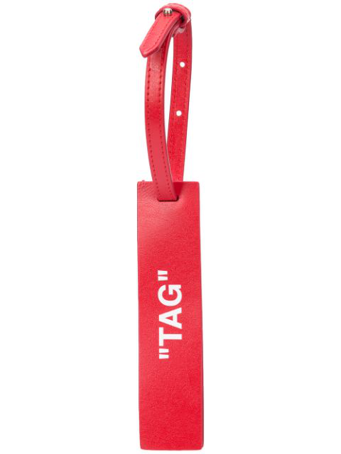 Off-white "tag" Leather Id Tag In Red | ModeSens