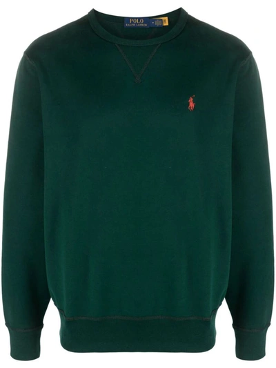 Polo Ralph Lauren Long Sleeve Knit Crew Neck Sweatshirt Clothing In Green
