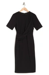 Alexia Admor Harper Short Sleeve Midi Sheath Dress In Black