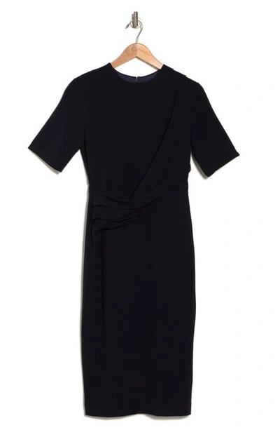 Alexia Admor Harper Short Sleeve Midi Sheath Dress In Navy