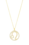 Argento Vivo Sterling Silver Cubic Zirconia Zodiac Pendant Necklace In Gold