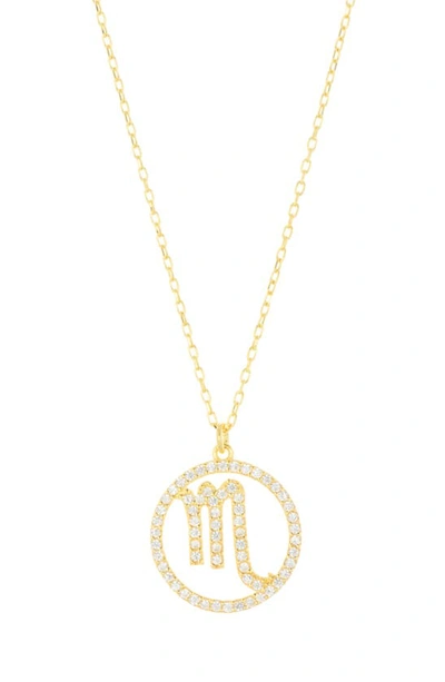 Argento Vivo Sterling Silver Cubic Zirconia Zodiac Pendant Necklace In Gold