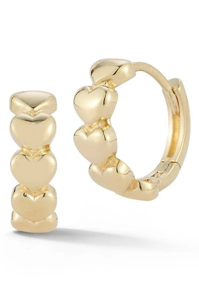 Ember Fine Jewelry 14k Yellow Gold Heart Huggie Hoop Earrings