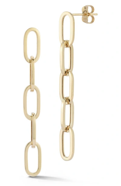 Ember Fine Jewelry 14k Gold Paper Clip Chain Drop Earrings