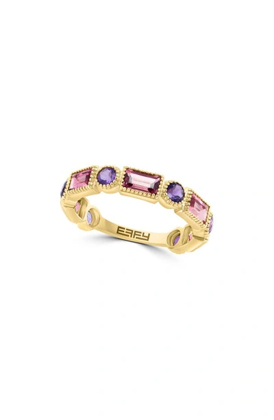 Effy 14k Yellow Gold Pink Tourmaline & Amethyst Ring In Yellow Gold/ Multi