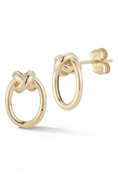 Ember Fine Jewelry 14k Yellow Gold Knot Oval Stud Earrings