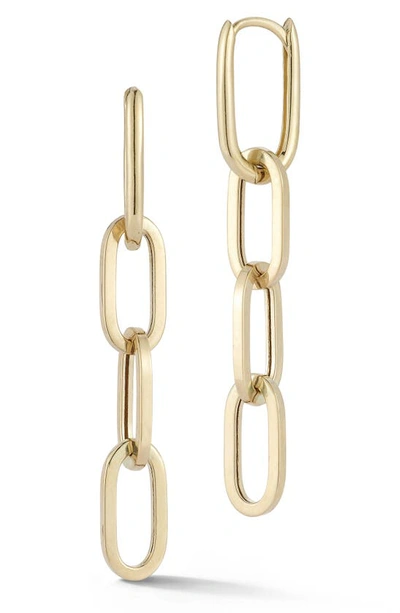 Ember Fine Jewelry 14k Yellow Gold Chain Drop Huggie Hoop Earrings