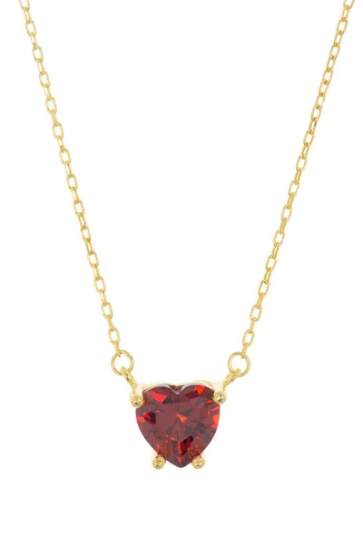Argento Vivo Sterling Silver Pink Cz Heart Necklace In Gold/green Garnet