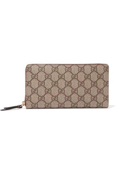 Gucci Coated-canvas Continental Wallet In Beige