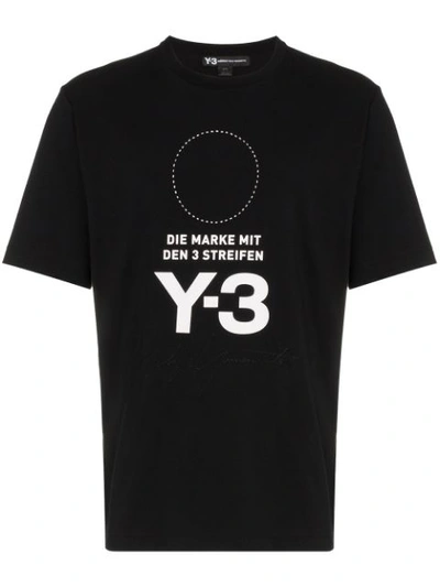 Y-3 T-shirt Mit Logo-print In Black