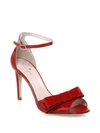 Kate Spade Ismay Leather Stiletto Sandals In Cherry Red