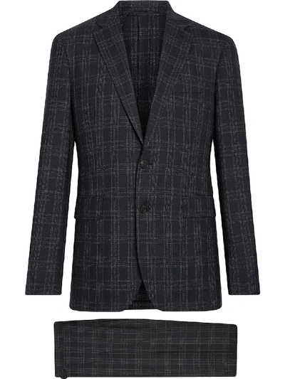 Burberry Soho Fit Check Wool Suit In Black