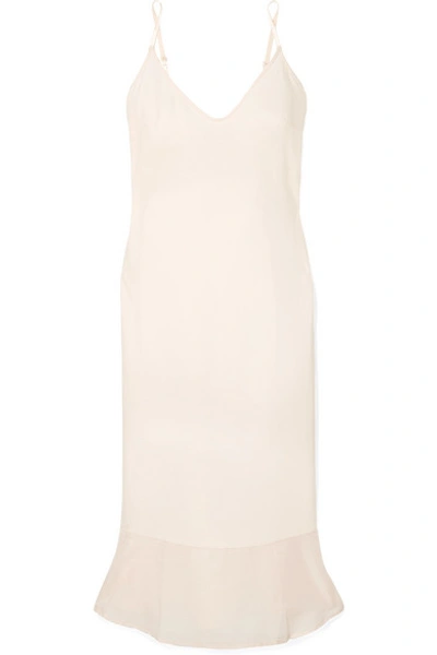 Skin Voile-trimmed Cotton-jersey Chemise In Pastel Pink