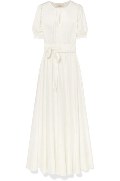 Aross Girl X Soler Brooke Washed-silk Maxi Dress In Ivory